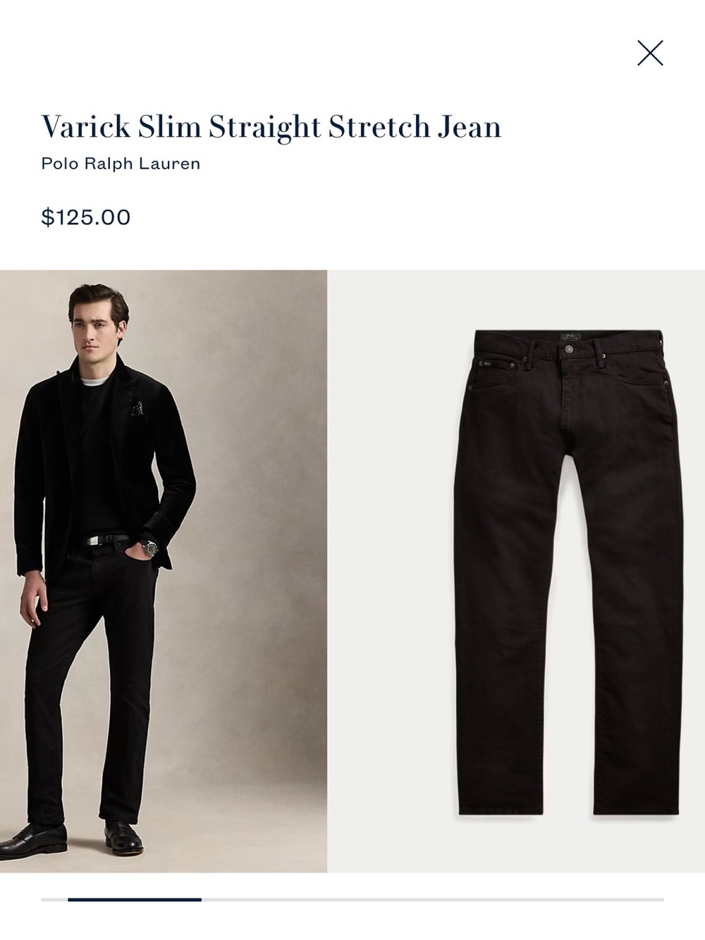 Polo by Ralph Lauren Black Varick Slim-Straight Jeans